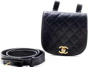Chanel Vintage Caviar CC Waist Belt